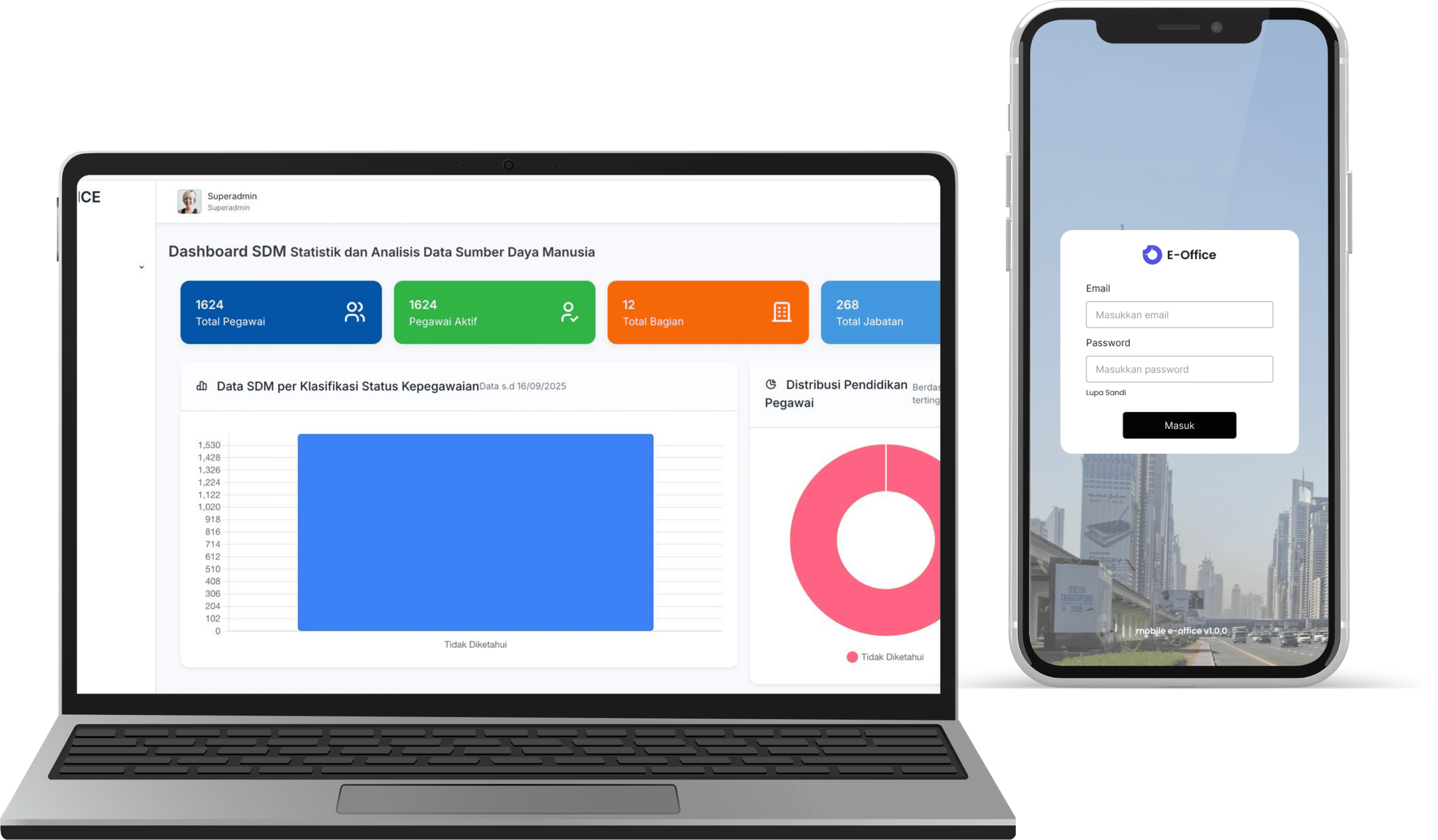 E-Office Web & Mobile Apps Mockup